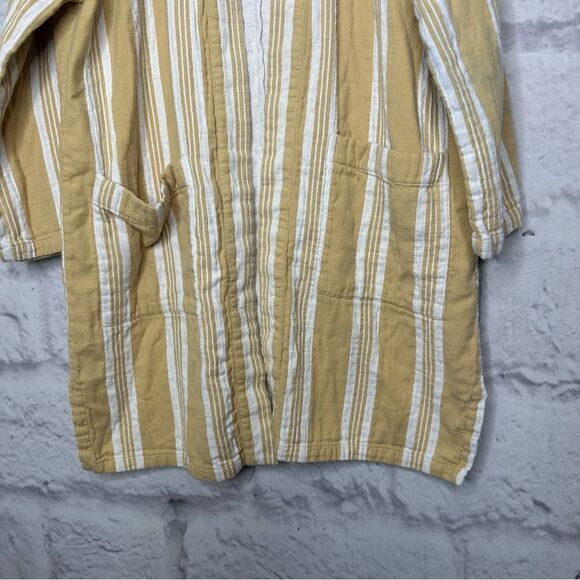 |EUC| EILEEN FISHER Striped Organic-Cotton Long Kimono Jacket - Picture 4 of 7